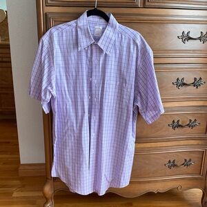 Brooks Brothers Lavender Check Short-Sleeve Button-Down Shirt